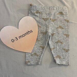 DC - Gray Leggings with Gold Wonderwoman Accents